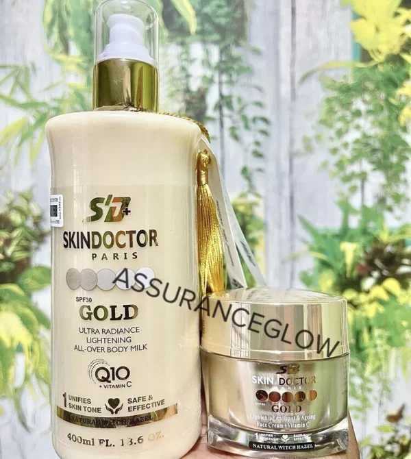 Skin Doctor Gold Ultra Radiance Whitening Body Milk Lotion + Face Cream