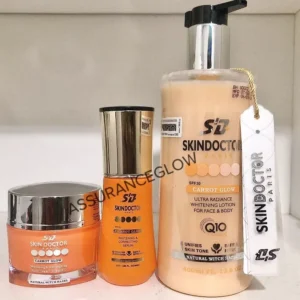 Skin Doctor Carrot Glow Ultra Radiance Whitening Body Milk Lotion + Face Cream + Serum