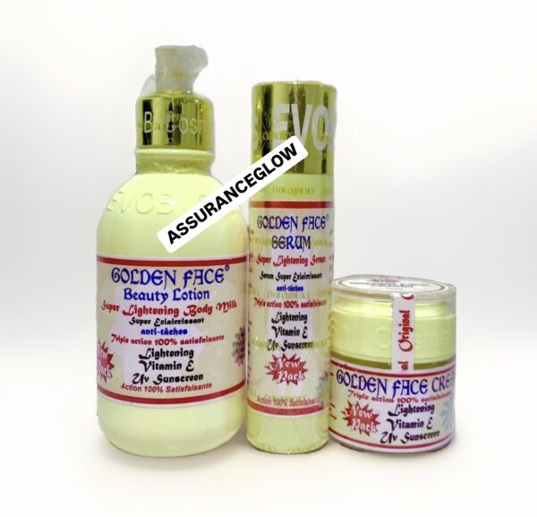 Golden Face Cream + Lotion Body Milk + Serum Triple Action W/ UV Protection