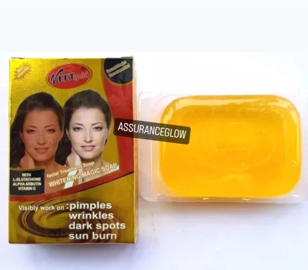 Veet Gold Facial Treatment L-Gluta Soap For Pimples, Wrinkles, Dark Spots