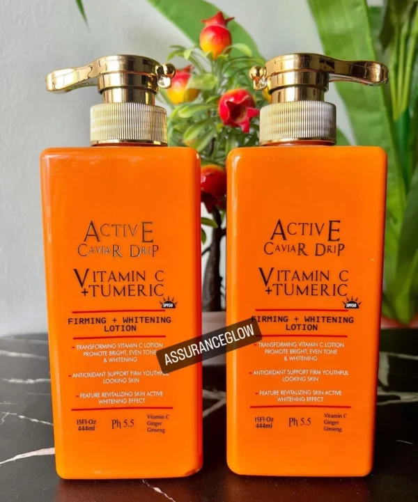 Active Caviar Drip Vitamin C Turmeric Whitening Lotion + Face Cream + Oil